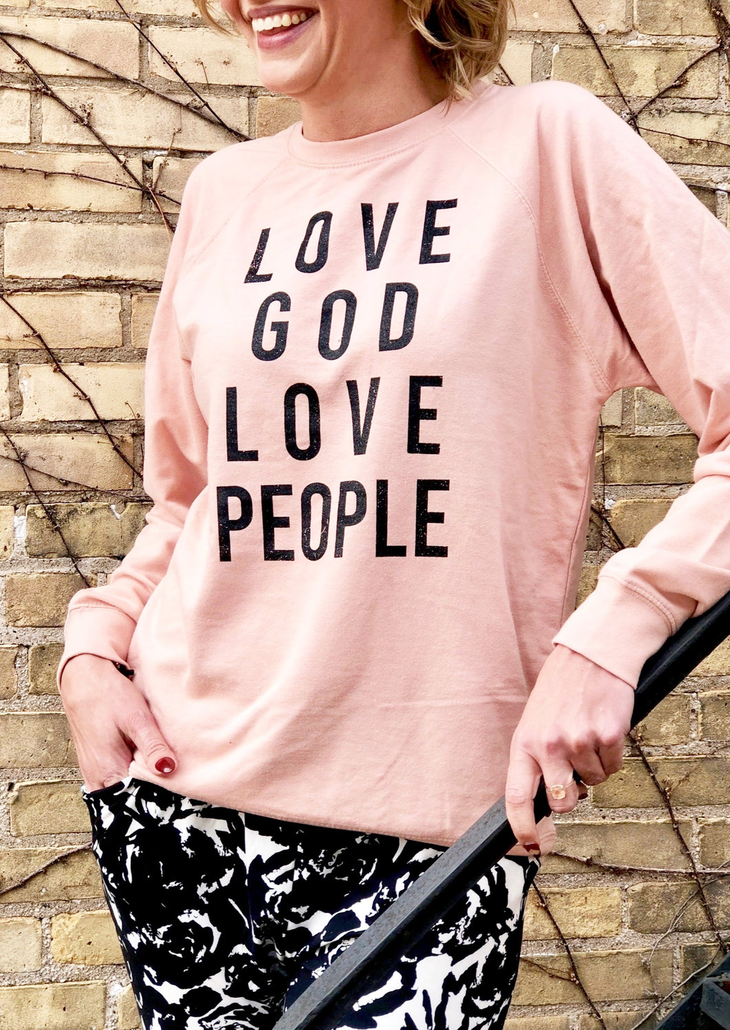 Love God Love People LS Crewneck